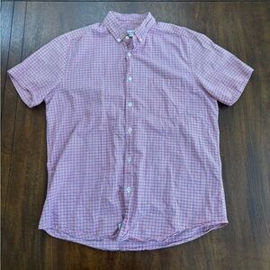 Steven Alan Shirt Men's M Button Down SS Single Weave Red Blue Multi USA